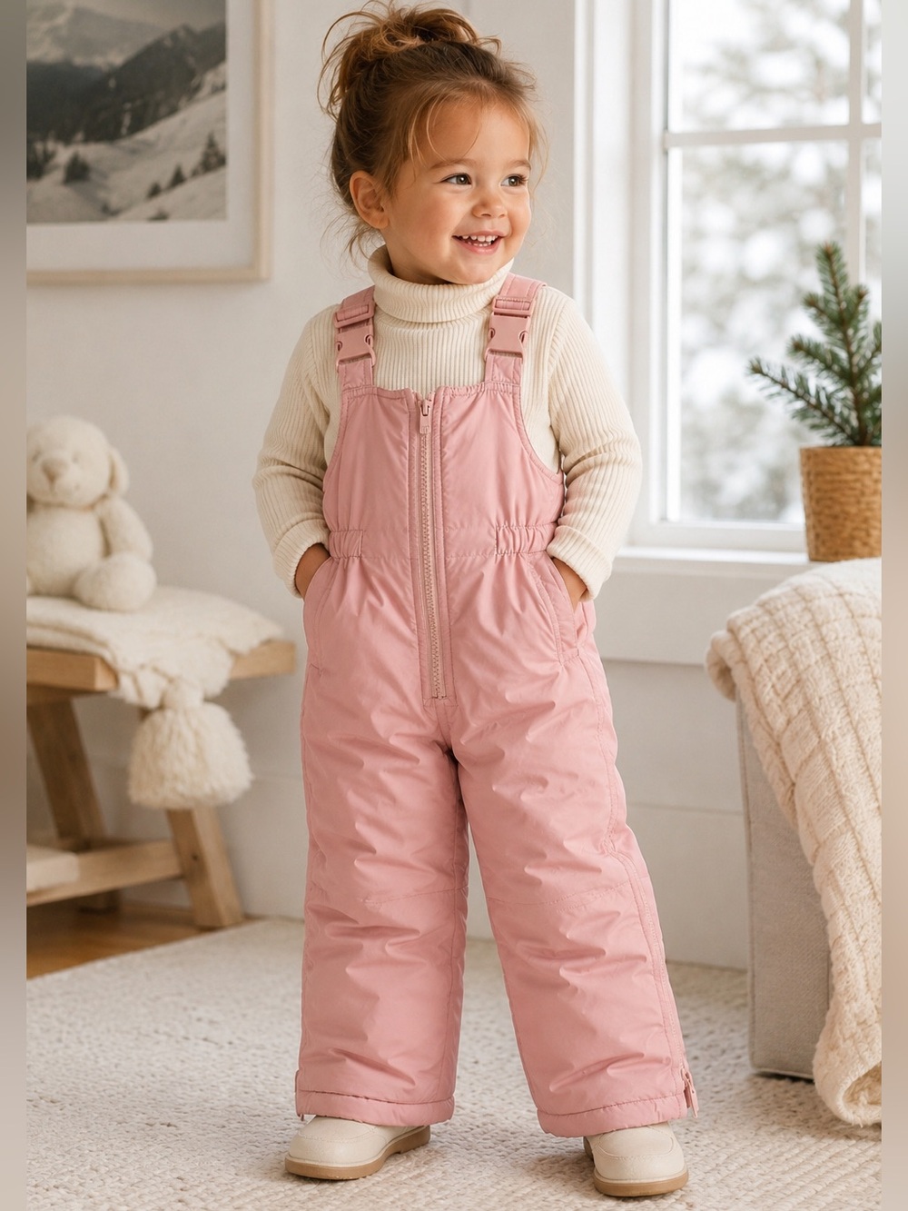 Baby GAP Pink Insulated Snow Bibs | Toddler 4Y